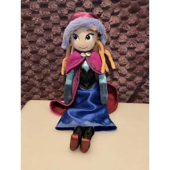 Disney Collection Frozen Anna Blue Dress Plush Soft Doll 16