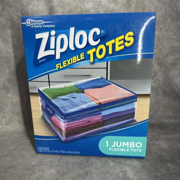 NEW Ziploc Flexible Totes Jumbo 22 Gallon Bag 1 Count OEM Sealed