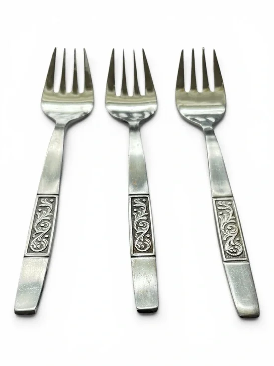 Amefa Royal Damask salad forks, set of 3