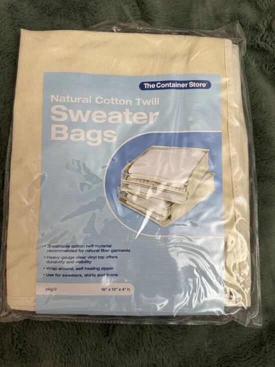 NWT Natural Cotton Twill Sweater Bags 16