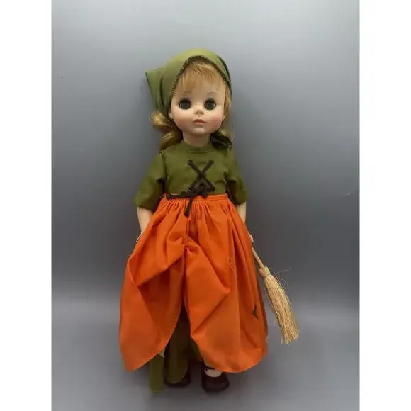 Vintage Madame Alexander Poor Cinderella Doll 14” Tagged Outfit Broom Red Hair