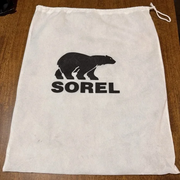 Sorel Shoe Dust Bag White Drawstring Storage Travel Boot Bag 19x15