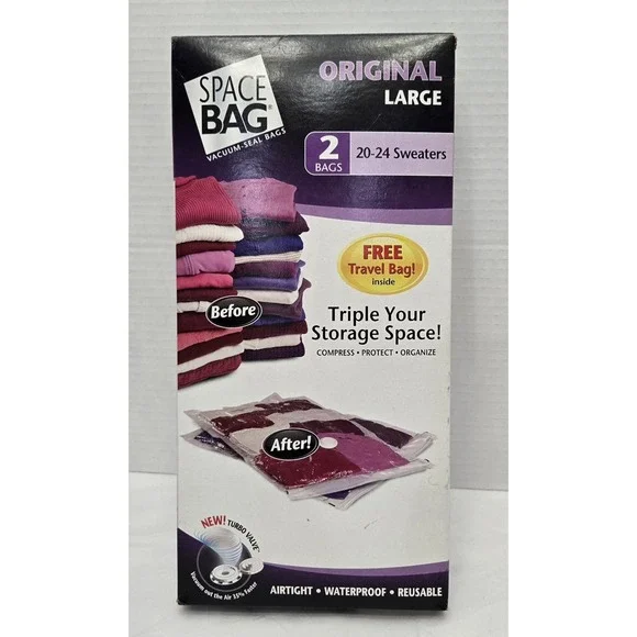 Original Vacuum Seal Space Compression Bag 2 (Two) Count Large 21.5