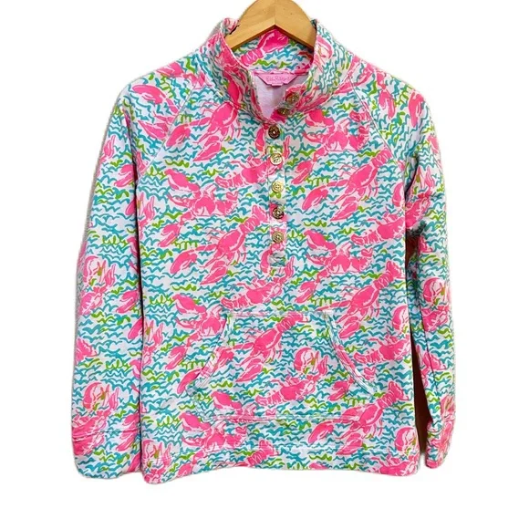 Lilly Pulitzer Captain‎ Popover Lobstah Roll Sweater Pullover Women’s Sz Small