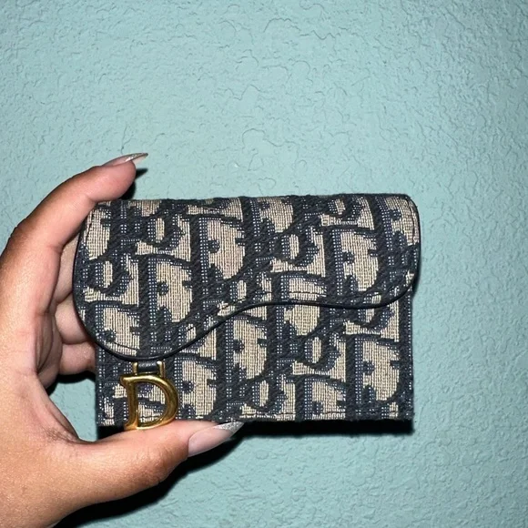 Dior saddle flap card holder