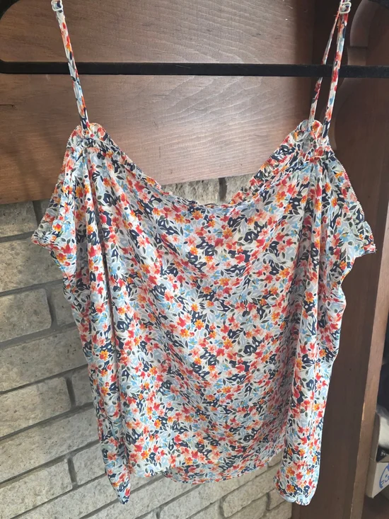 LOFT Floral Spaghetti Strap Camisole - Coral, Navy, Pale Blue