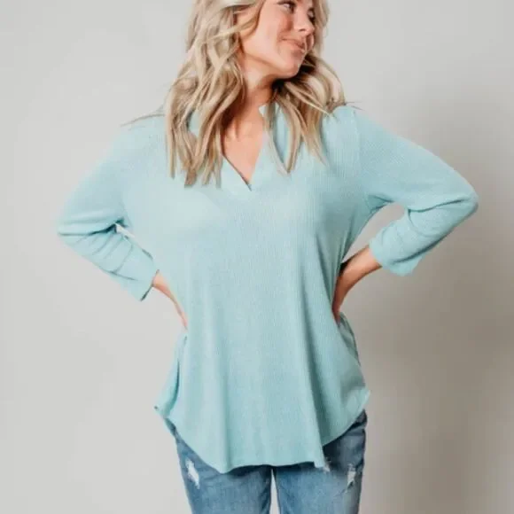 Mint Mandarin Collar Top