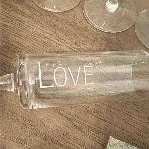 Pier 1 Engraved Champagne Flutes (4)