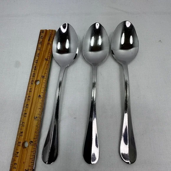 Cuisinart 18/10 Stainless Annapolis Teaspoons (3) Glossy Teardrop Handle 6.25