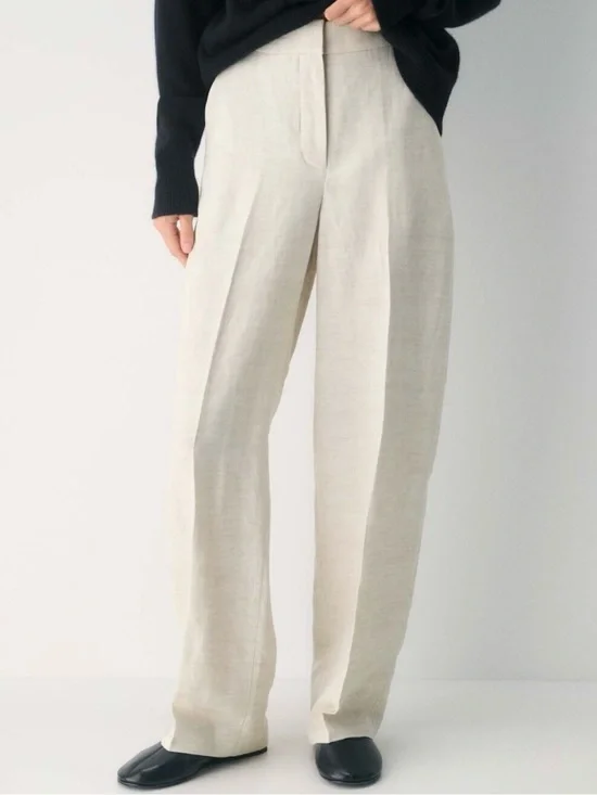 Aritzia Wilfred The Limitless Pant Linen in Ecru 4
