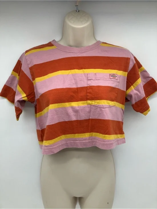 Dickies Striped Cropped Pocket Tee