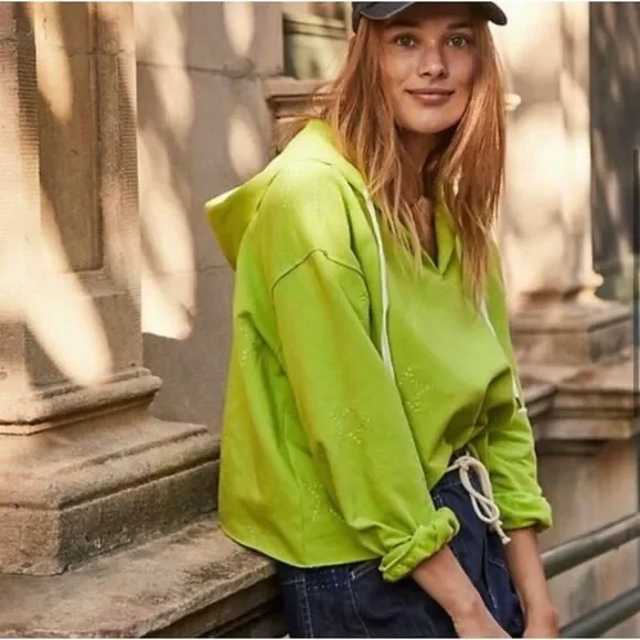 Anthropologie x Saturday/Sunday Starry Cropped Hoodie Size S