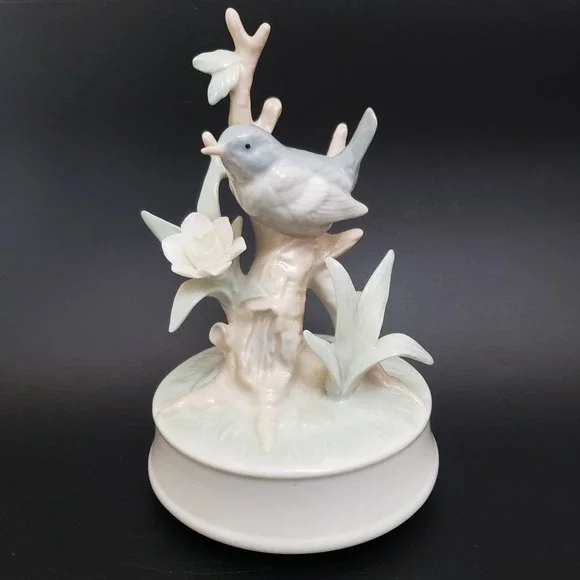 Vtg Otagiri Japan Bird On Branch Music Box 