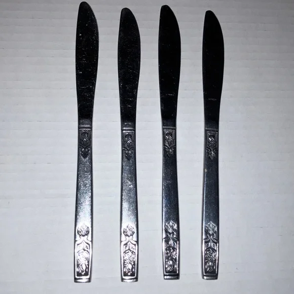 Imperial International Young Rose Flatware Butter Knife Set of 4 Stainless Steel