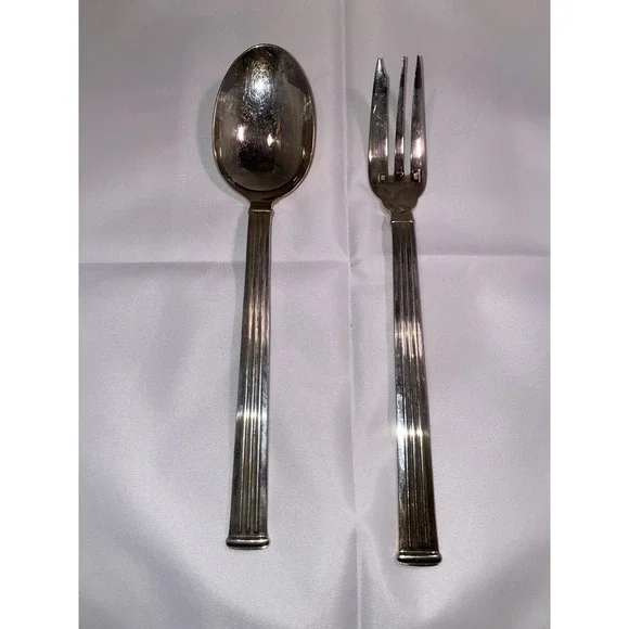 Vintage Silver Christofle France Serving Fork‎ And Spoon Rare