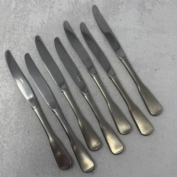 7 Colonial Artistry Oneida Silver Stainless Flatware Dinner Knives KNIFE 9