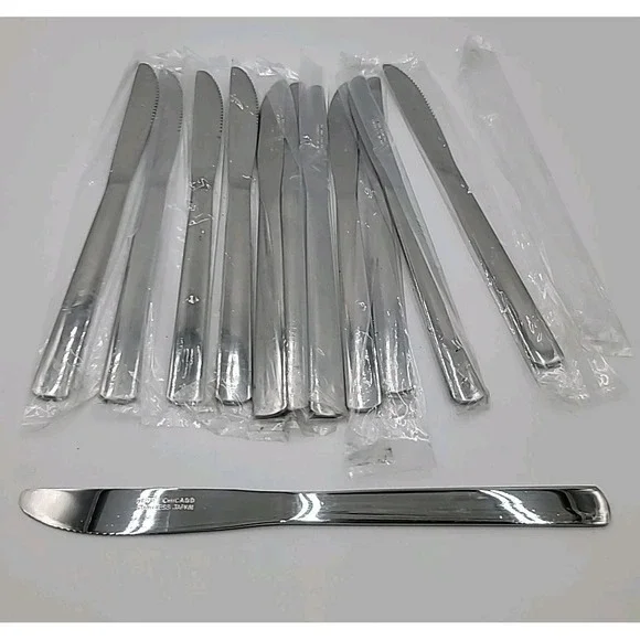 12 NEW Royal‎ Chicago Windsor Stainless Dinner Knife Restaurant Quality Flatware