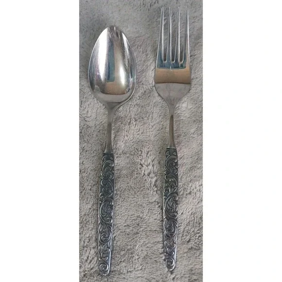 Fork Spoon Set‎ Riviera Cordova Stainless Steel Japan Flatware Floral Vine