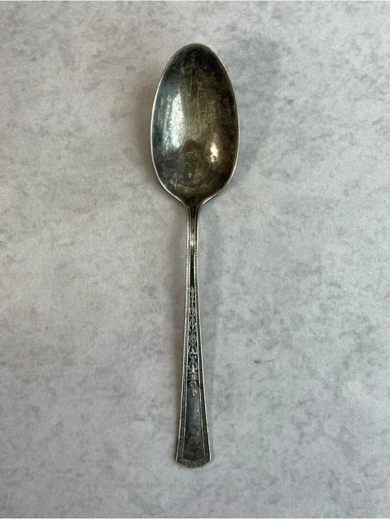 Vintage R.C. Co Silverplate Teaspoon Floral Handle Pat Apd For 6in‎