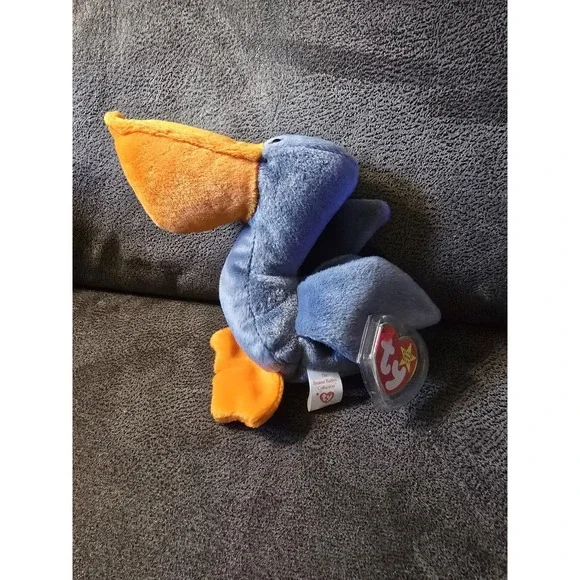 Vintage 1996 TY Beanie Baby Scoop Pelican Plush Stuffed Animal Bird Toy 7in.‎