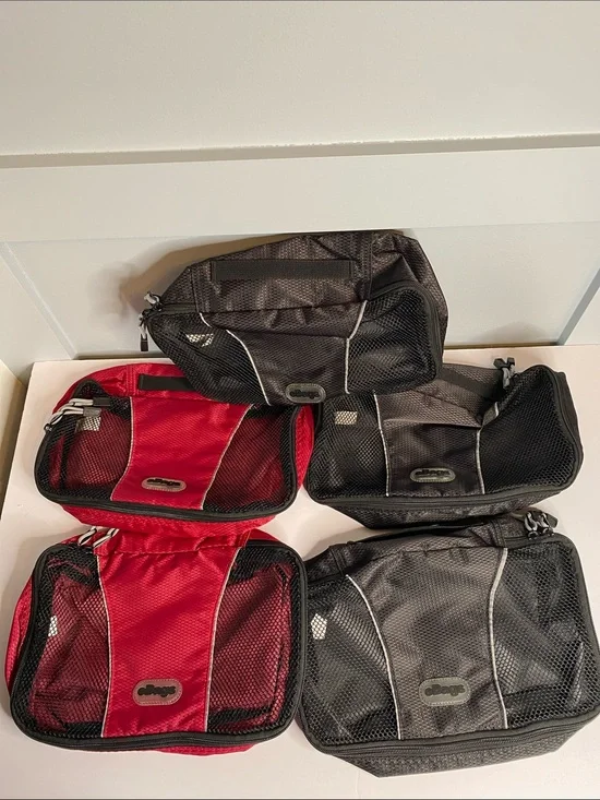 eBags 5 Pieces Packing Cube Set - Black and Red