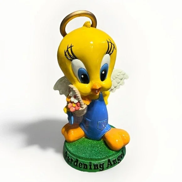 Vtg Warner Brothers‎ Tweety Bird Spring Gardening Angel Figurine 1997 Kidcore