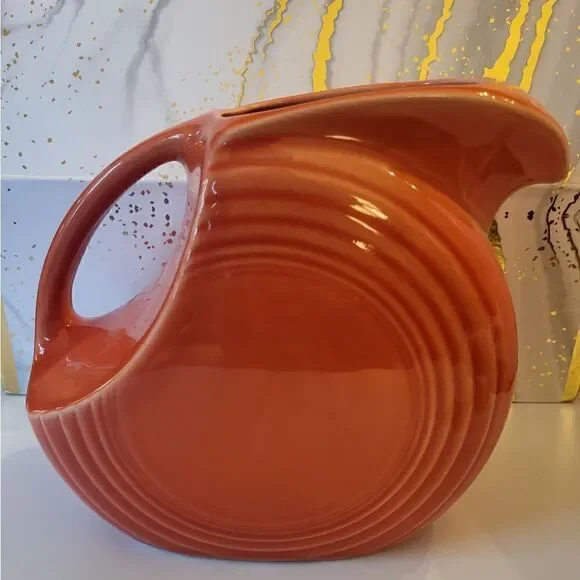 Vintage Pristine Piece Fiestaware Persimmon Water Pitcher Imprint, No 
