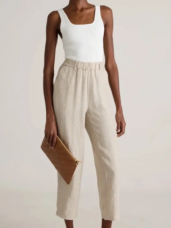 Quince | Pull-on Stretch Linen Pant Lagenlook Summer Lightweight Closet Staple