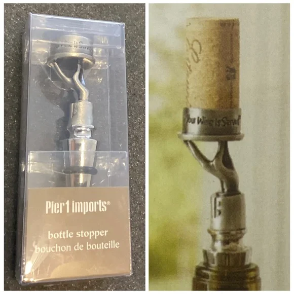 🚨Sale🚨 NWT Pier 1 Silver Bottle Wine Stopper