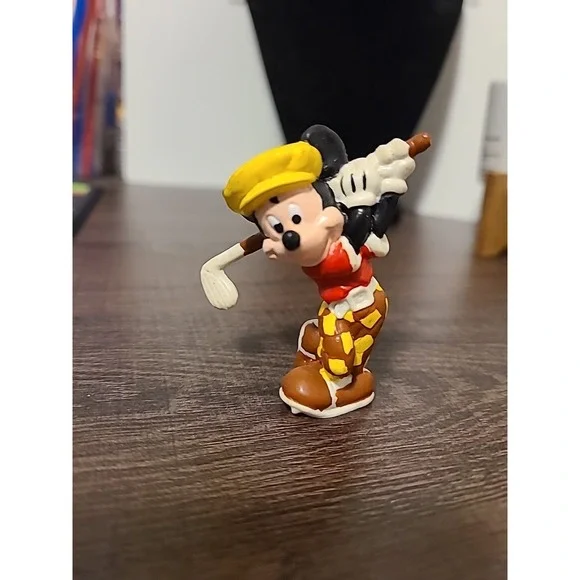 Vintage Genuine Disney Applause Mickey‎ Mouse Golfing Plastic Figure 2 1/4
