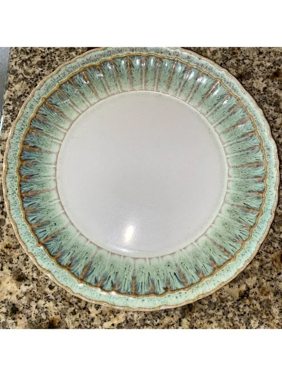 Pier 1 Seaside Scalloped Rim Stoneware Dinner Plate