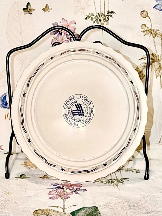 Longaberger Pottery ALL-AMERICAN 🎆🇺🇸🎆 Pie Plate