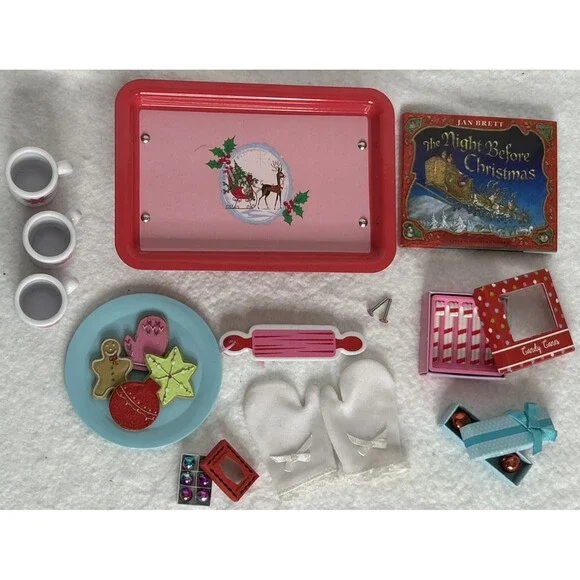 American Girl Maryellen Holiday Cookies mugs Tray Ornaments Book Gloves Earings
