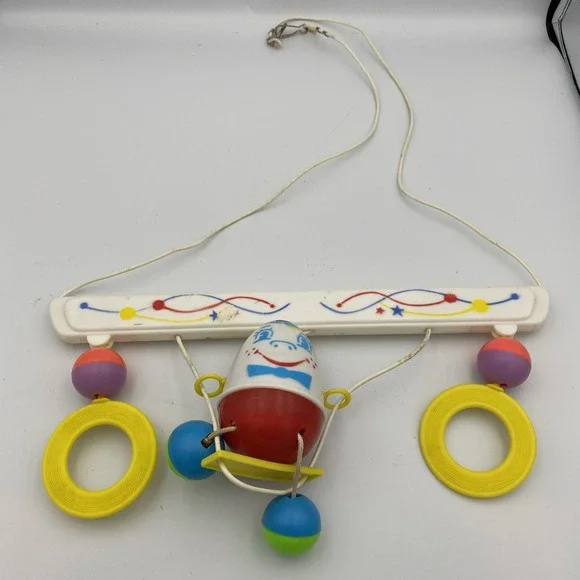 VTG Humpty Dumpy Celluloid Musical Mobile Exerciser Hanging‎ Toy