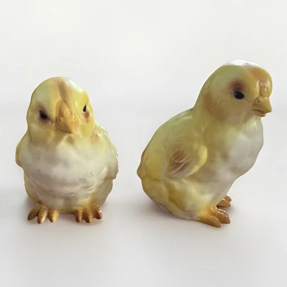 Vintage LEFTON‎ Easter Chicks Yellow Baby Birds Set of 2 Figurines Japan 4