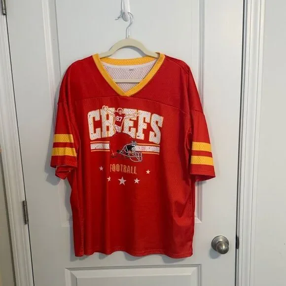 Kansas City Chiefs Game Day Mesh Jersey Shirt Red XL Oversized