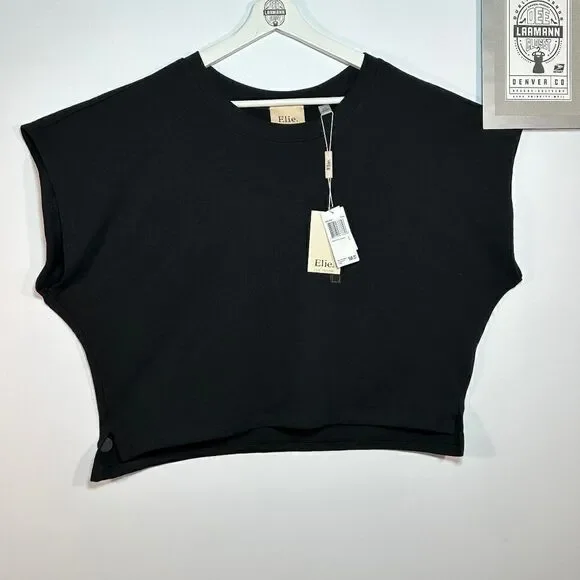 ELIE® TAHARI – SHORT-SLEEVE %100-PIMA TOP — SZ-L (NWT)