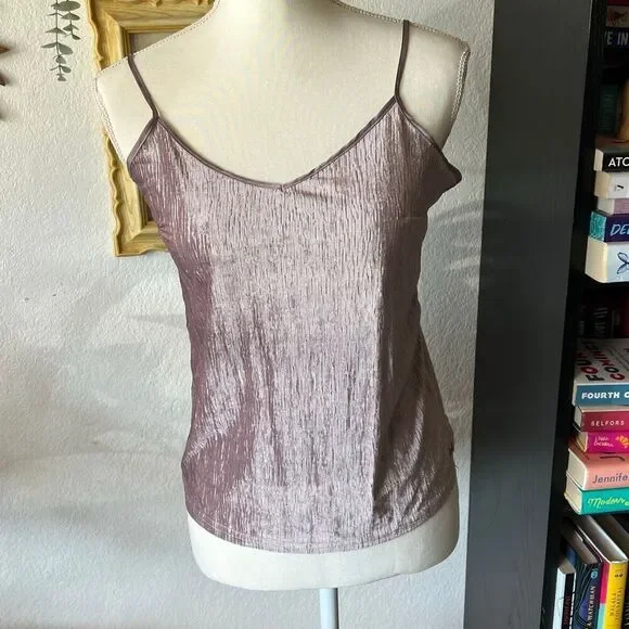 Danskin Size Small Light purple Velour Spaghetti strapless Blouse
