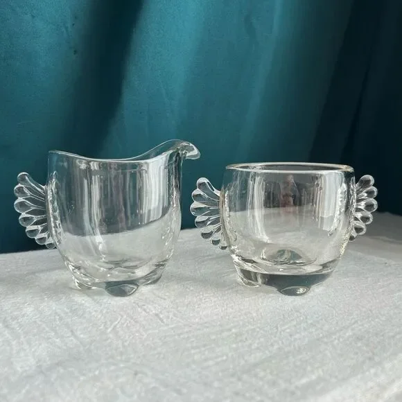 Vintage Paden City Vermilion Sugar & Creamer