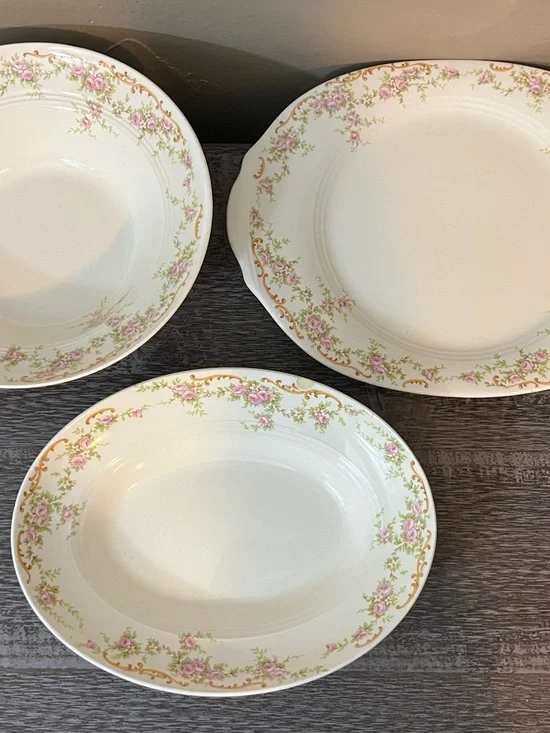 Vintage Salem China Co. Sandra Pattern, Serving Platters, Set of 8