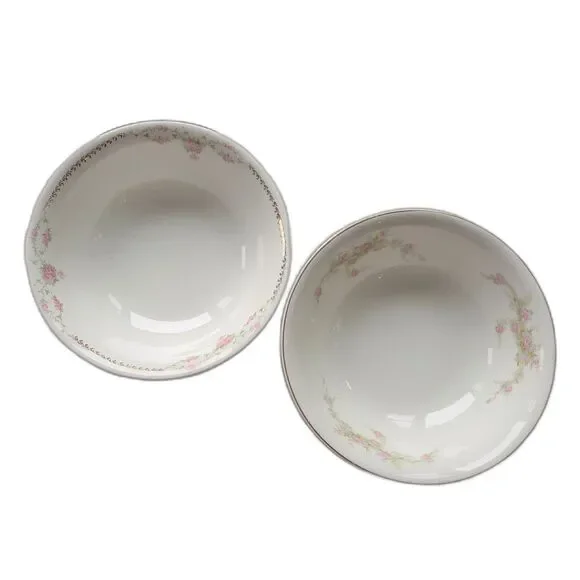 Vintage Crooksville China Co. Vegetable Serving Bowls CRO386 CRO266 Rose Swags