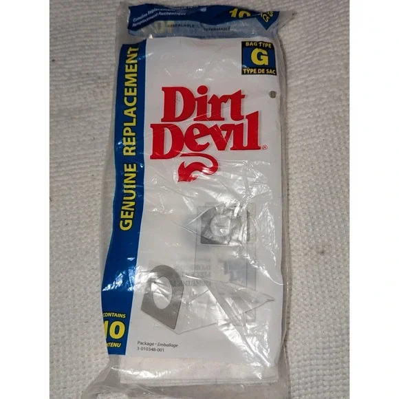 Dirt Devil Hand Vac Style G Paper Vacuum‎ Bags 10 Pack (Sealed)