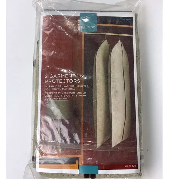 Target Home 2 Pack Garment Protectors Quilted Canvas Suit Bags Tan Brown