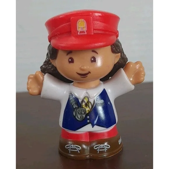 Fisher‎ Price Little People Girl Brown Curly Hair Train Conductor Choo-Choo Zoo