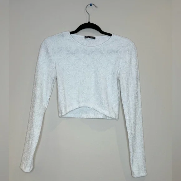 🔥Zara Crop Top White Sz S 90’s🔥