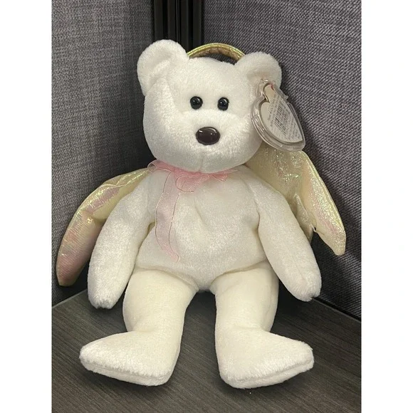 Ty Beanie Baby Halo The Angel Bear‎ Vintage 1998 Brown Nose Tag Free Shipping