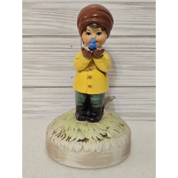 Moppets Fran Mar Gorham Girl with Blue Bird 1973 Music Not Working