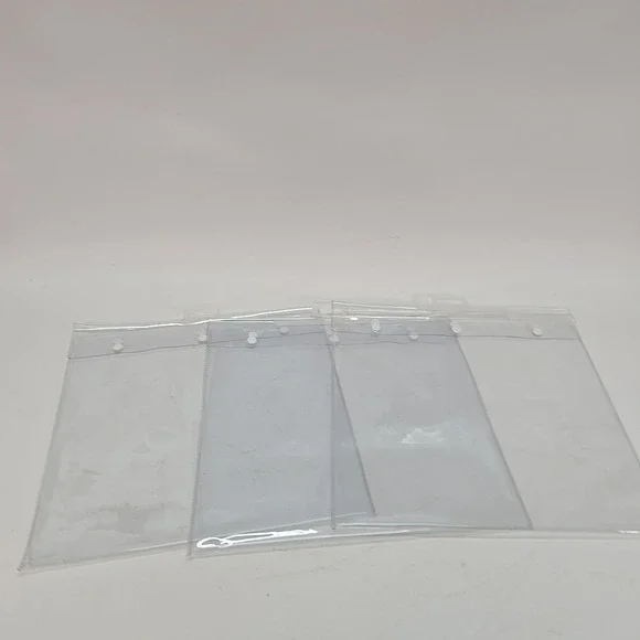 3 PCS. CLEAR PLASTIC STORAGE BAGS SNAP CLOSURE‎ HANGING TAB 13
