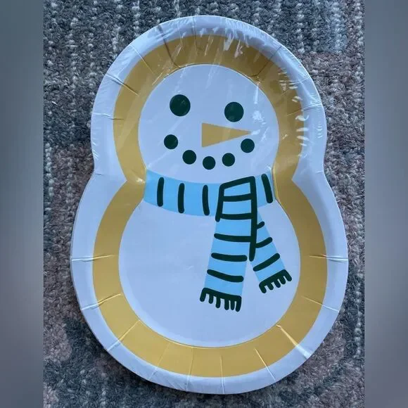 Spritz SnowMan Snack DisposablePaper Plates