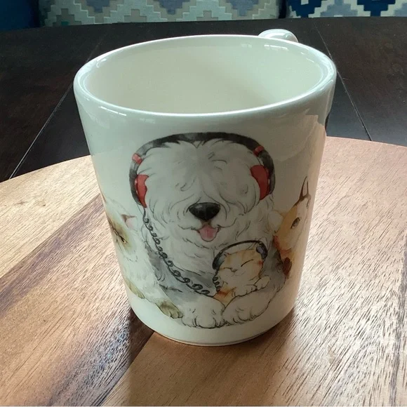 Pier 1 Large Cat and Dog 18oz Coffee Tea Mug EUC